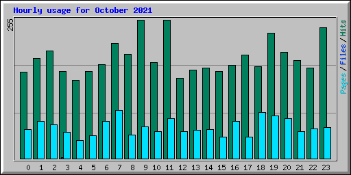 Hourly usage for October 2021